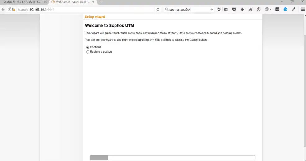 Sophos UTM Basic Setup - Welcome