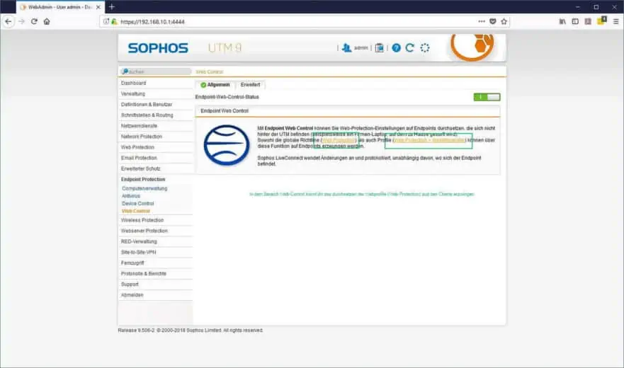 Sophos UTM Endpoint Protection - Web Control