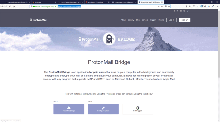 ProtonMail Bridge Download