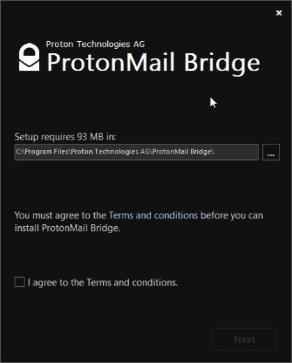 ProtonMail Bridge-Installer starten