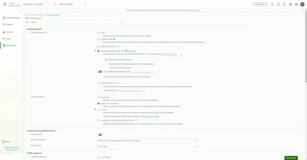 ZyXEL NWA110AX Nebula Cloud SSID Einstellungen 1