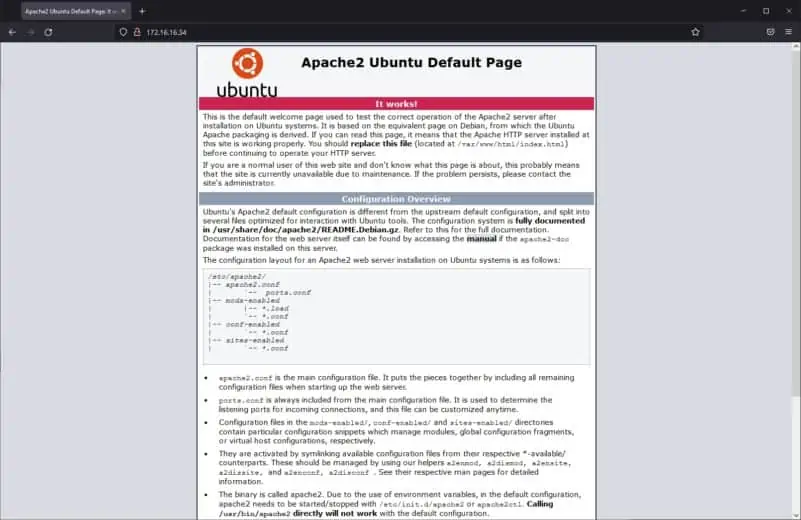 Bild 2 - Default Seite Apache2