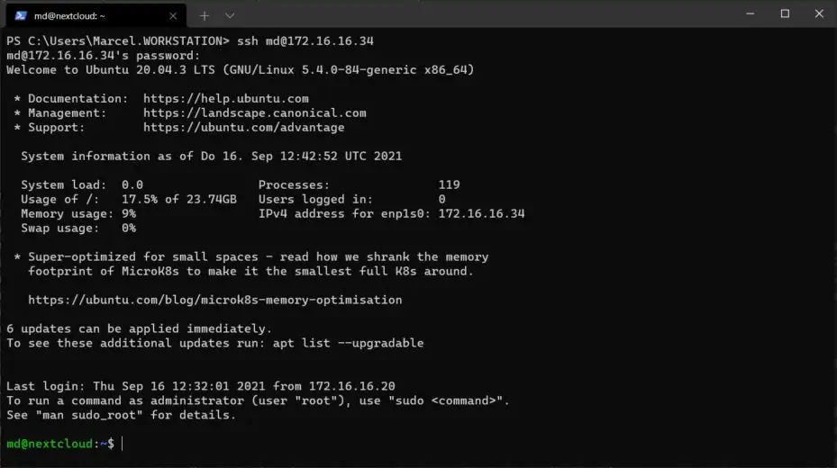 Windows Terminal - Ubuntu Server Installation